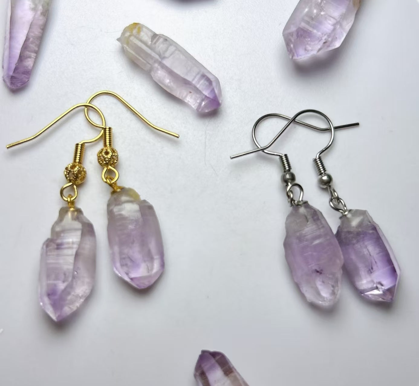 Handmade Rough Gemstone Ear Jewelry