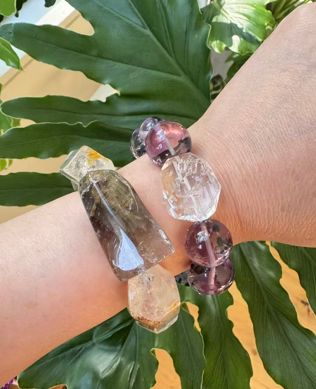 Natural Raw Crystal Bead Bracelet