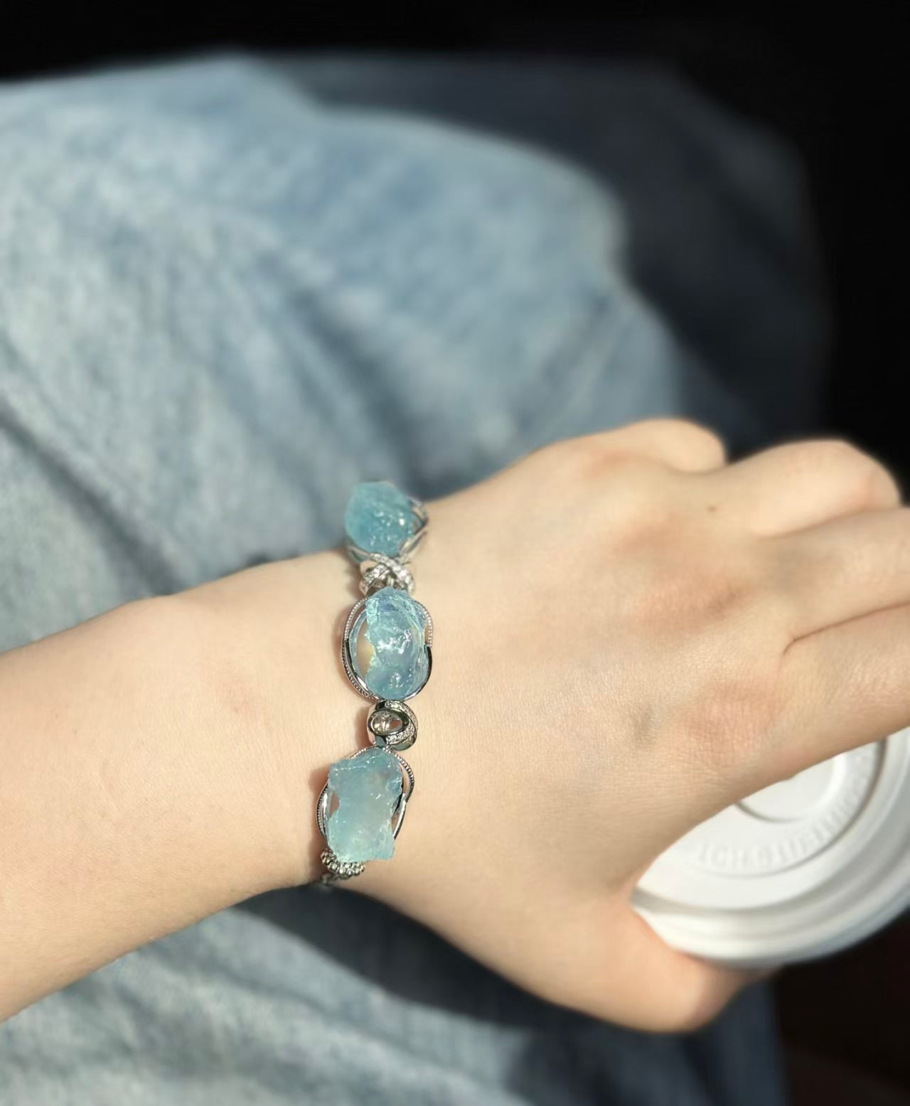 Natural Raw Crystal Bead Bracelet