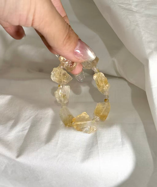 Natural Raw Crystal Bead Bracelet